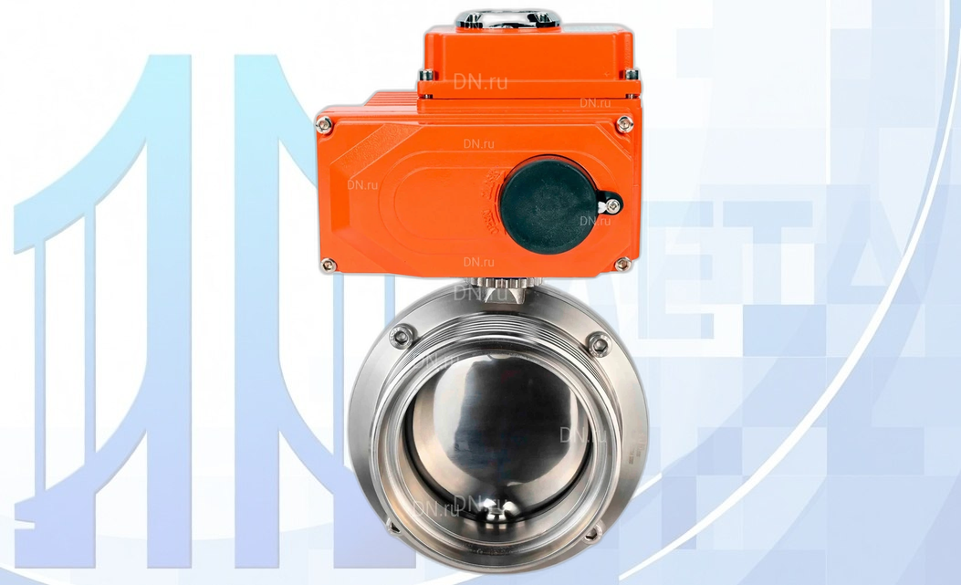 Дисковый поворотный затвор Ду100 PN10 с электропр. QT-N-003EM-O1-220VAC-У1 HARK вес-568