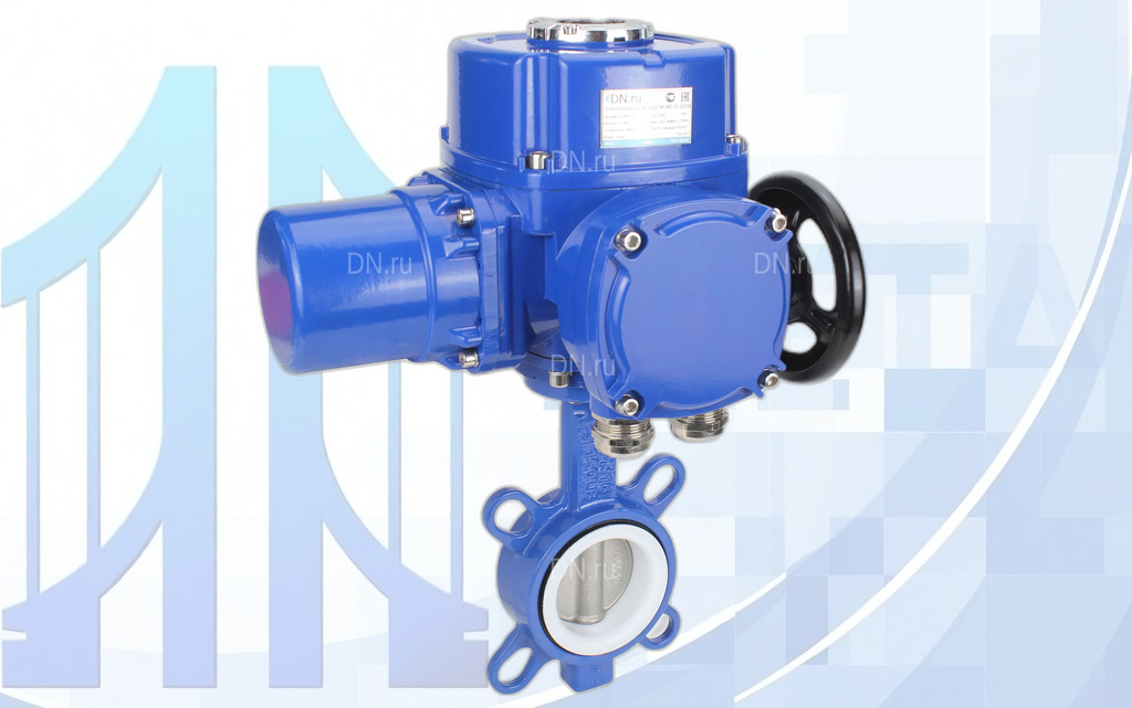 zatvor-s-elektroprivodom-dn-ru-st-316l-ptfe-dn-ru-qt-w-m-220v-dn65-1 Дисковый поворотный затвор Ду100 PN16 с электропр. QT-N-010M-O2-220VAC-У1 220В вес-11,9