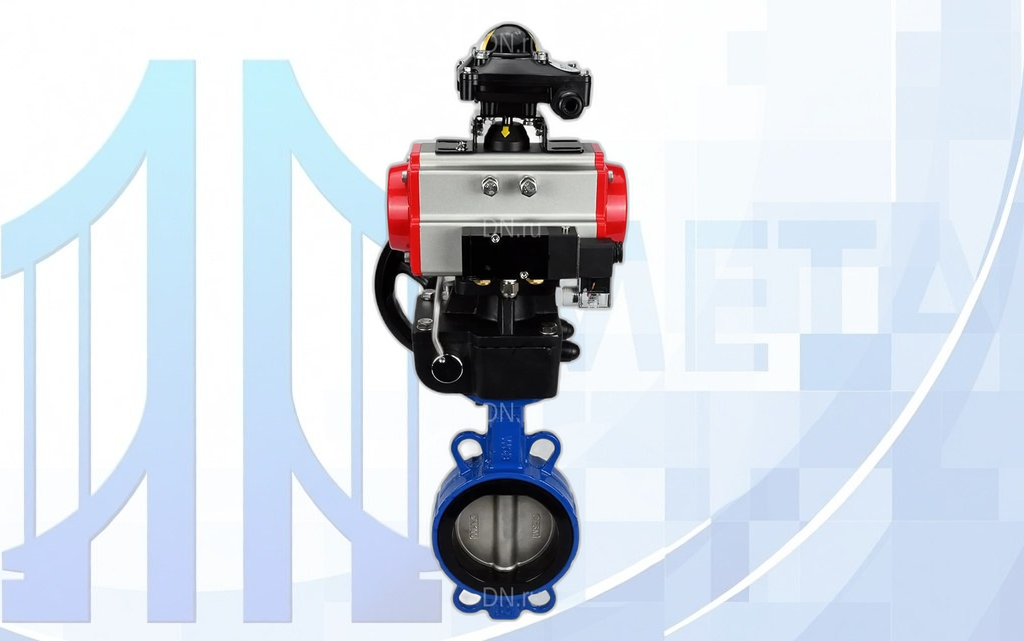 Дисковый поворотный затвор DN200 PN16 с пн/пр PA-DA-130, с пн/распр. 4V320-08 220В, с БКВ APL-210N, с ручн. дубл. MON3-700-T38-ISO вес-28,72