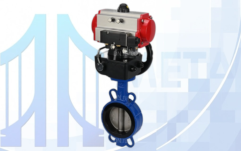 zatvor-s-pnevmopriv320-08-220v-hdm-dn100_2 Дисковый поворотный затвор Ду125 Ру16 с пн/пр. PA-DA-083, пн/распр. 4М310-08 24В NAMUR и ручн. дубл. MON2-450-T28-ISO вес-13,02