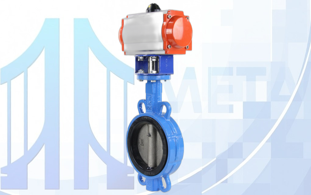 Дисковый поворотный затвор DN300 PN16 с п/п PA-SA-210 с возр. пружинами вес-82,8