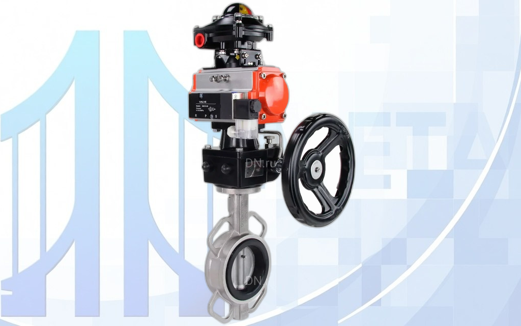 zatvor_dnru_316l_316l_viton_4m310_apl210n_gm-new Дисковый поворотный затвор Ду300 Ру16 с пн.прив PA-DA-140, пн.расп 4М310-08 24В NAMUR, БКВ APL-210N и руч. дублером MON4-1200-T54-ISO вес-55,07