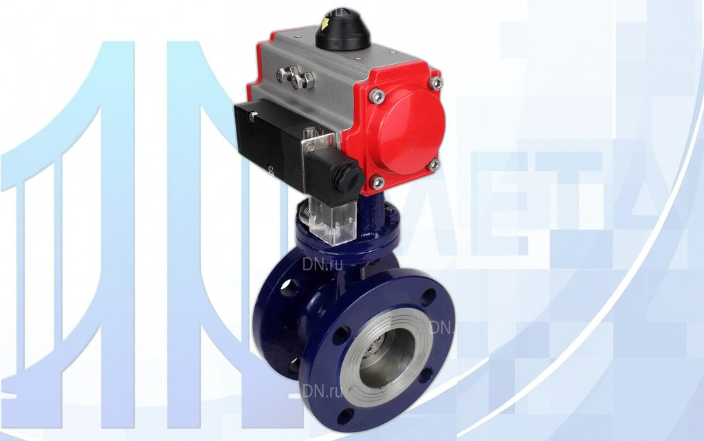 Дисковый поворотный затвор с тройным эксцентриситетом Ду100 Ру25 с пн/пр. PA-DA-130 и пн/распр. 4М310-08 220В NAMUR вес-29,72