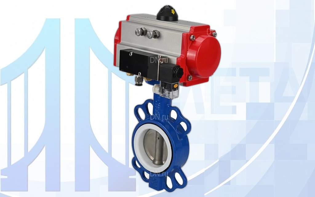 Дисковый поворотный затвор Ду80 PN16 с пн/пр PA-DA-083 2-го действия, с пн/распр. 4V320-08 220В вес-6,9