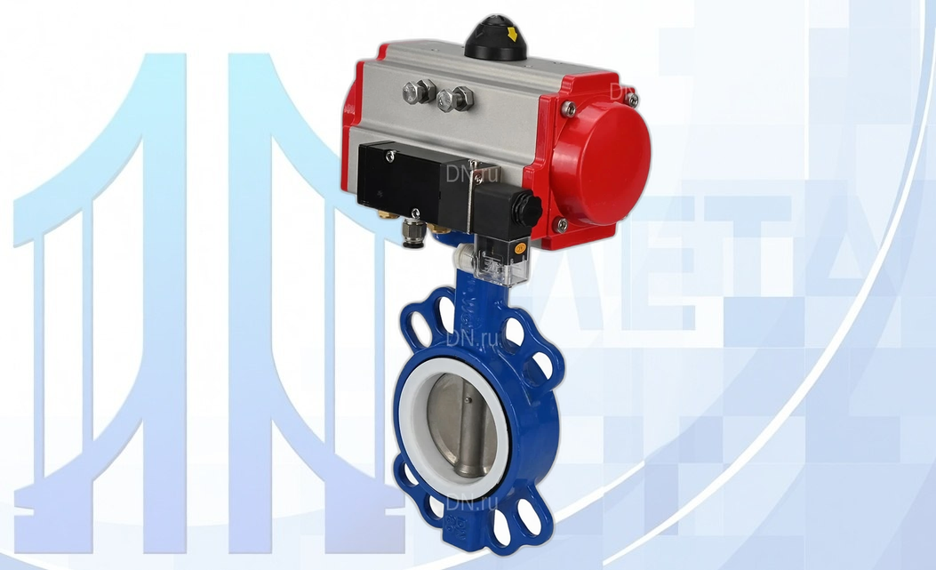 Дисковый поворотный затвор Ду80 PN16 с пн/пр PA-DA-083 2-го действия, с пн/распр. 4V320-08 220В вес-6,9