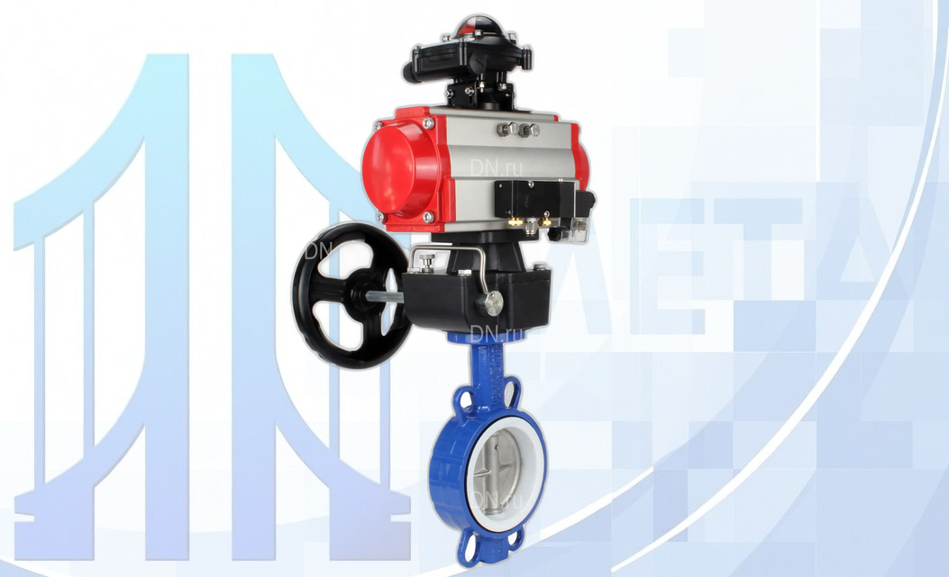 Дисковый поворотный затвор DN250 PN16 с пн/пр PA-DA-140, пн/распр. 4М310-08 220В NAMUR, БКВ APL-210N и ручн. дубл. MON4-1200-T54-ISO вес-44,44