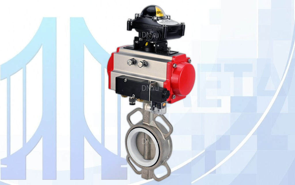 zatvor_s_pnevmo20_08_220v_apl_210n_dn80_2 Дисковый поворотный затвор Ду100 Ру16 с пневмопр. PA-DA-083, пневмораспр. 4М310-08 220В NAMUR и БКВ APL-210N вес-7,94