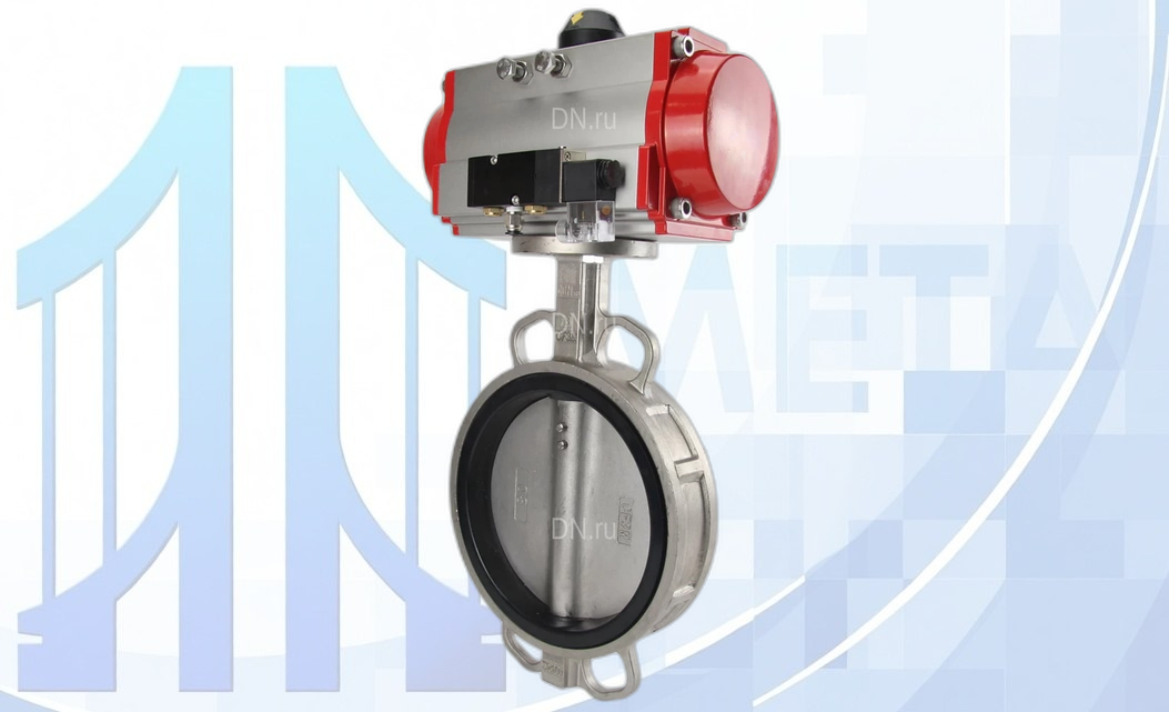 Дисковый поворотный затвор DN250 PN16 с п/п PA-SA-210 и пневмораспр. 4М310-08 220В NAMUR вес-72,52