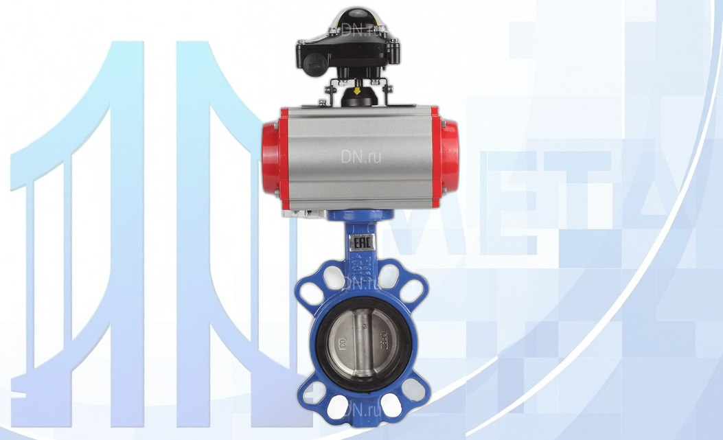Дисковый поворотный затвор Ду80 PN16 с пн/пр PA-DA-065 2-го действия, с пн/распр. 4V320-08 220В, с БКВ APL-210N вес-6,02