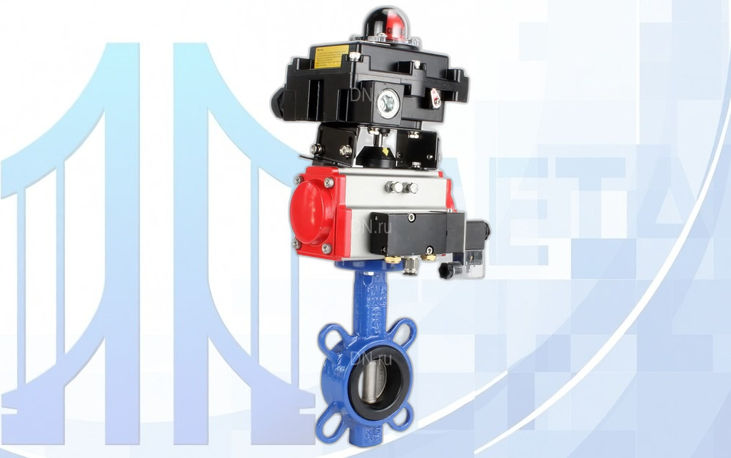 zatvor_s_pnevmoprivodom_wcb_316l_epd08_220v_apl_410n_ex_dn50_2 Дисковый поворотный затвор DN50 PN16 с пн/пр PA-DA-065 2-го действия, с пн/распр. 4V320-08 220В, с БКВ APL-410N EX вес-6,3